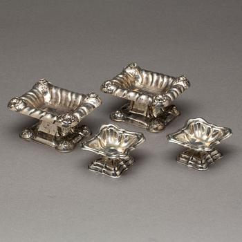 SALTKAR, 2 par, Österrike/Ungern, 1900-tal, silver, total vikt 360 g.