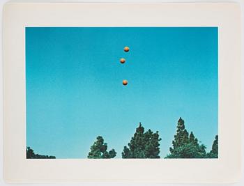 John Baldessari, "Trowing three balls in the air to get a straight line".