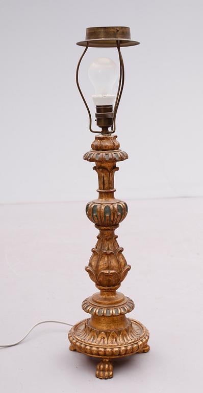 BORDSLAMPA, barockstil, 1900-talets mitt.