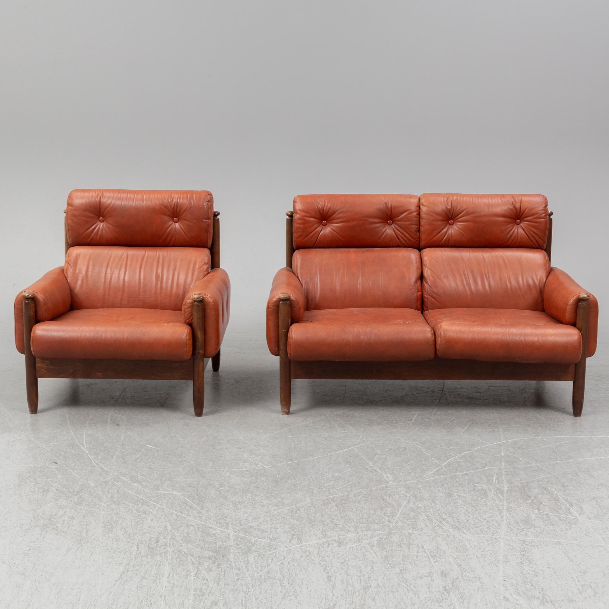 A 1960's/70's three-piece furniture suite.