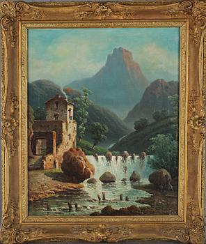 OKÄND KONSTNÄR, olja på duk, signerad, 1800-tal.