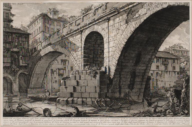 Giovanni Battista Piranesi, "Veduta del Ponte Fabrizio....".