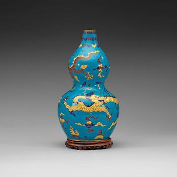 379. A gourd shaped cloisonné vase, Republic (1912-49).