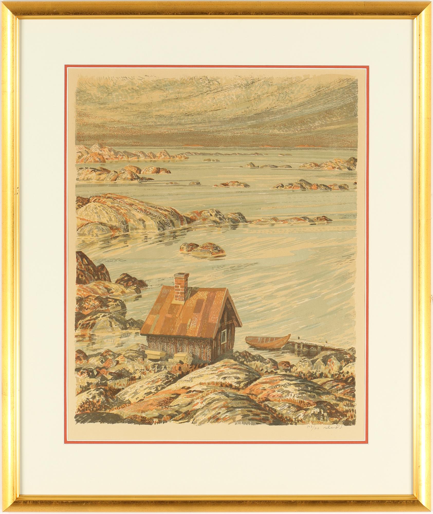 ROLAND SVENSSON, färglitografi. Signerad och numrerad 103/350.