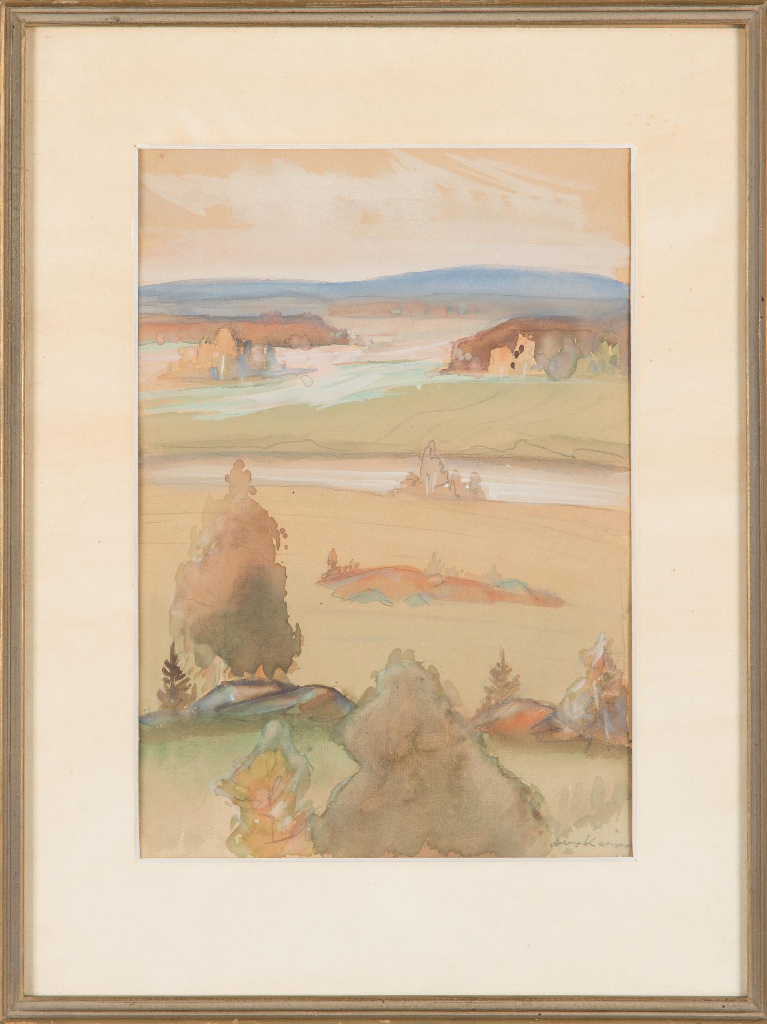Aarno Karimo, gouache, signed.
