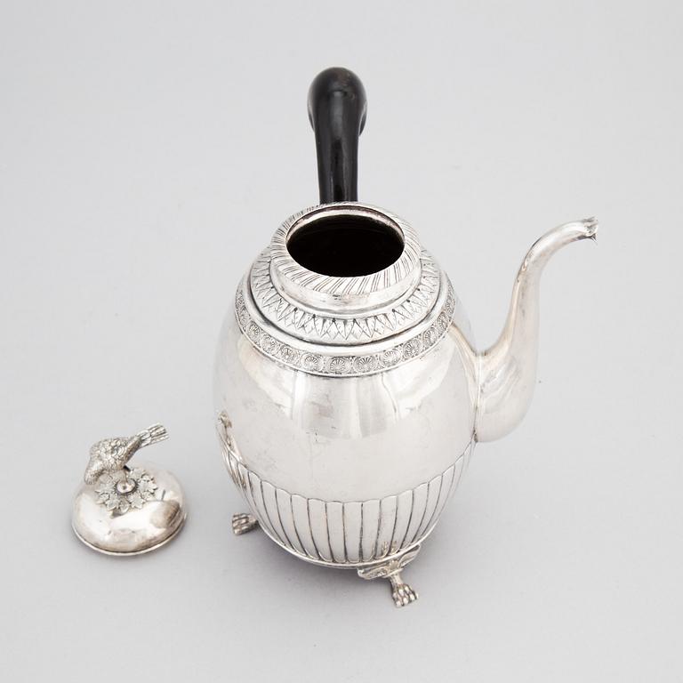 A Swedish Empire Silver Coffee Pot, mark of AF Hellman, Uppsala 1831.