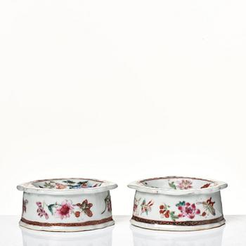 A set of four famille rose salts, Qing dynasty, Qianlong (1736-95).