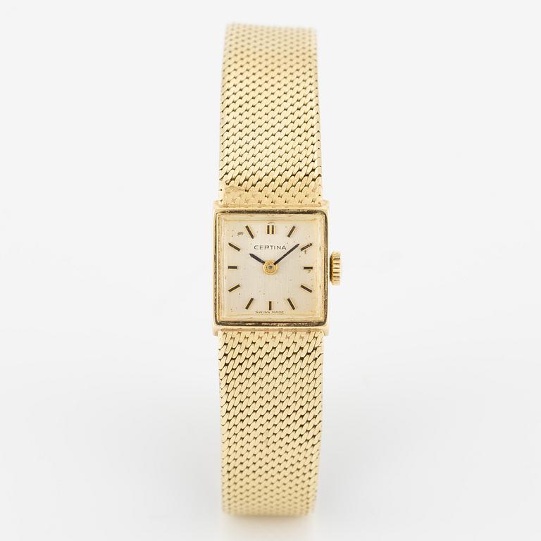 Certina, wristwatch, 14K gold, 15 mm.