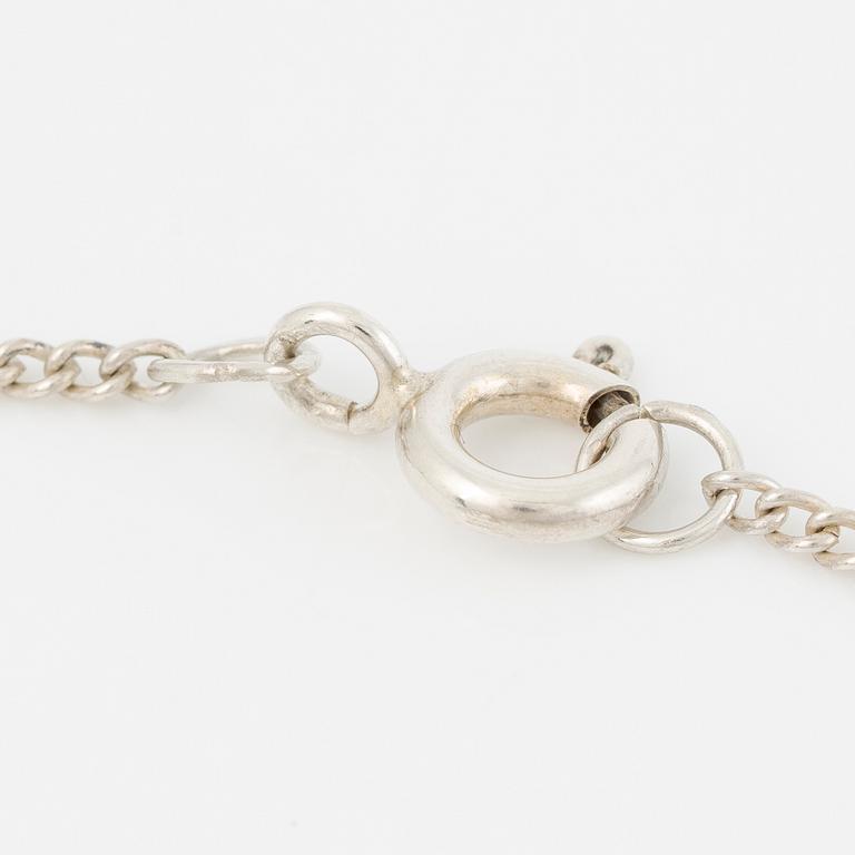 Necklace, Engelbert, sterling silver with rock crystal.