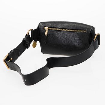 A Vintage Black Leather Waist Bag.