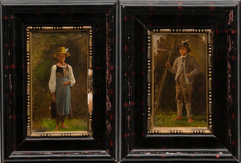 HJALMAR MUNSTERHJELM, attributed to, two oil paintings.