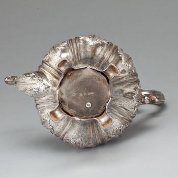 KAFFESERVIS, 3 delar, silver, Bernt Erlandsson, Kristianstad, 1892. Total vikt 1880 g.