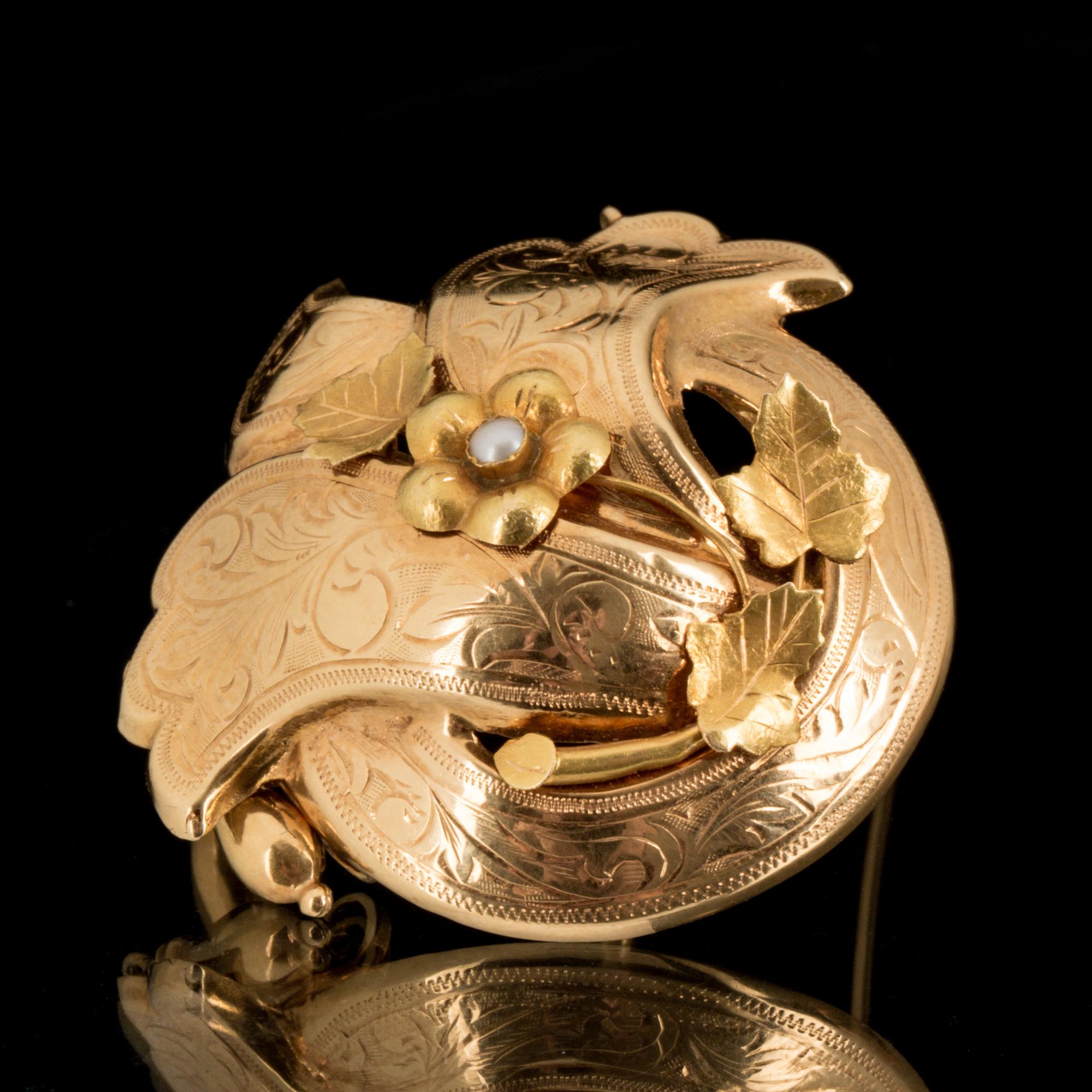 BROSCH, 18 k guld. Stockholm 1944. Vikt ca 3 gram.