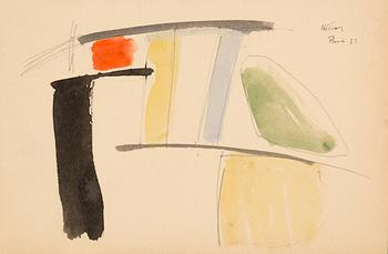 JEAN HELION, water colour on paper, signed and dated Paris -33.