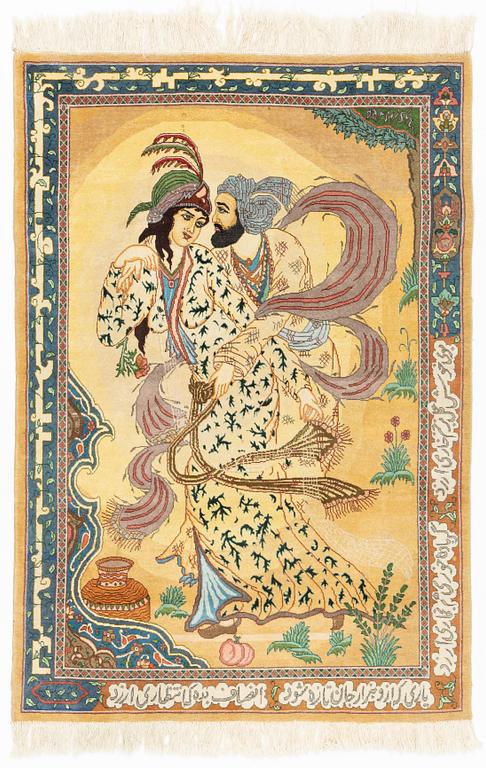 A Tabriz rug, ca 145 x 100 cm.