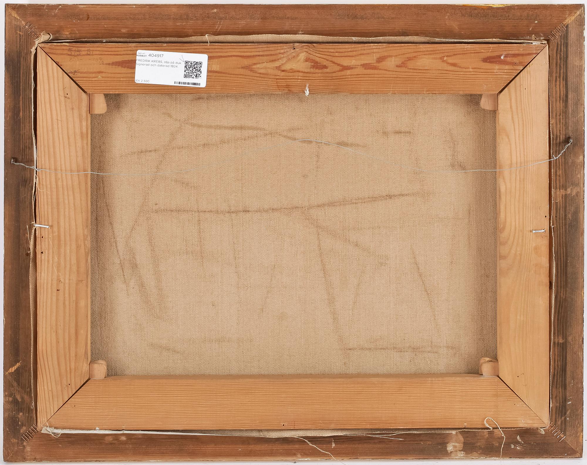 FREDRIK KREBS, olja på duk. Signerad och daterad 1924.