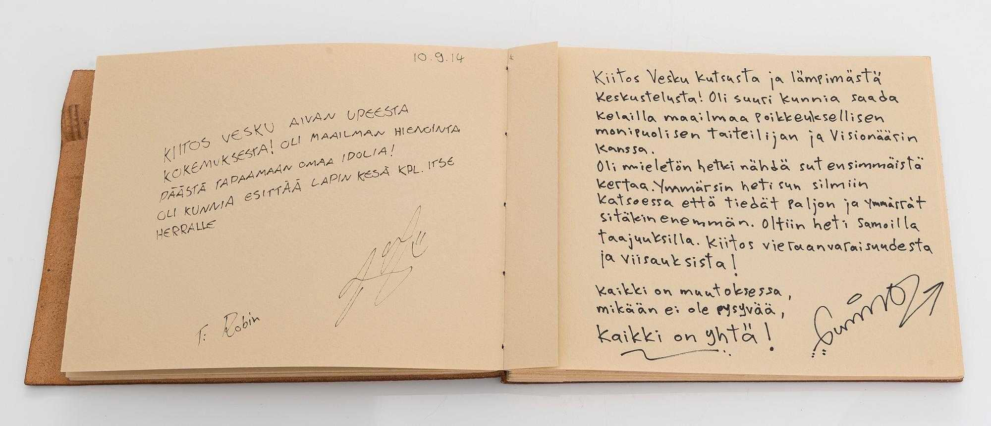 Vieraskirja, "Muistoja Loirinuotiolta".