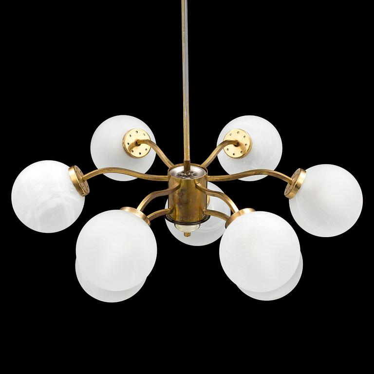 A second half of the 20th century brass ceiling lamp.