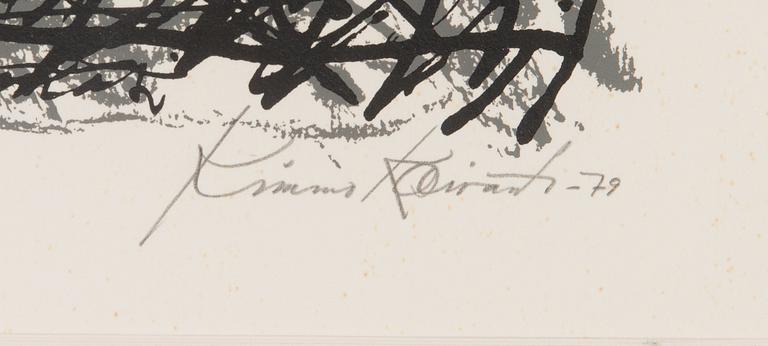 Kimmo Kaivanto, serigrafia, signeerattu ja päivätty-79. Merkattu H.C. VIII/XX.