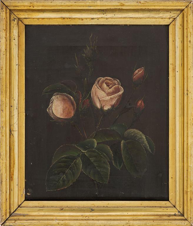 Danish school, 19th century, Pink roses.