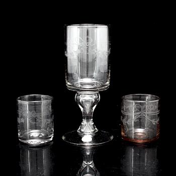 GLAS, 14 st, "Antik", Reijmyre Glasbruk.