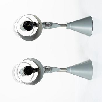 Hannes Wettstein, wall lights, a pair, Palucco, Italy, 1990s.