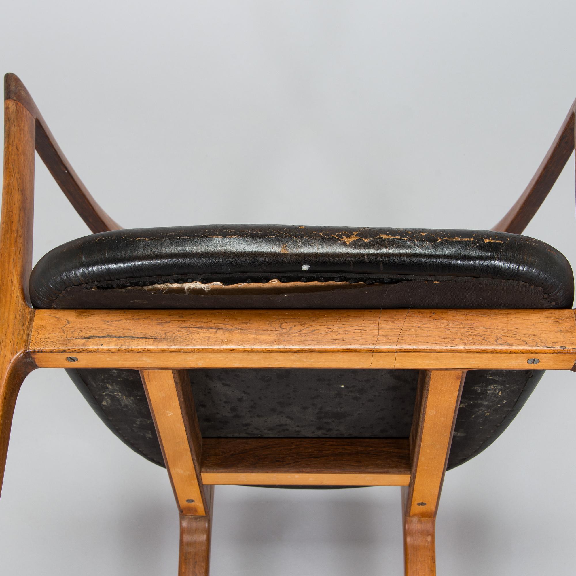 Ole Wanscher, A rosewood armchair, model J2883, cabinetmaker AJ Iversen, Denmark 1960s.