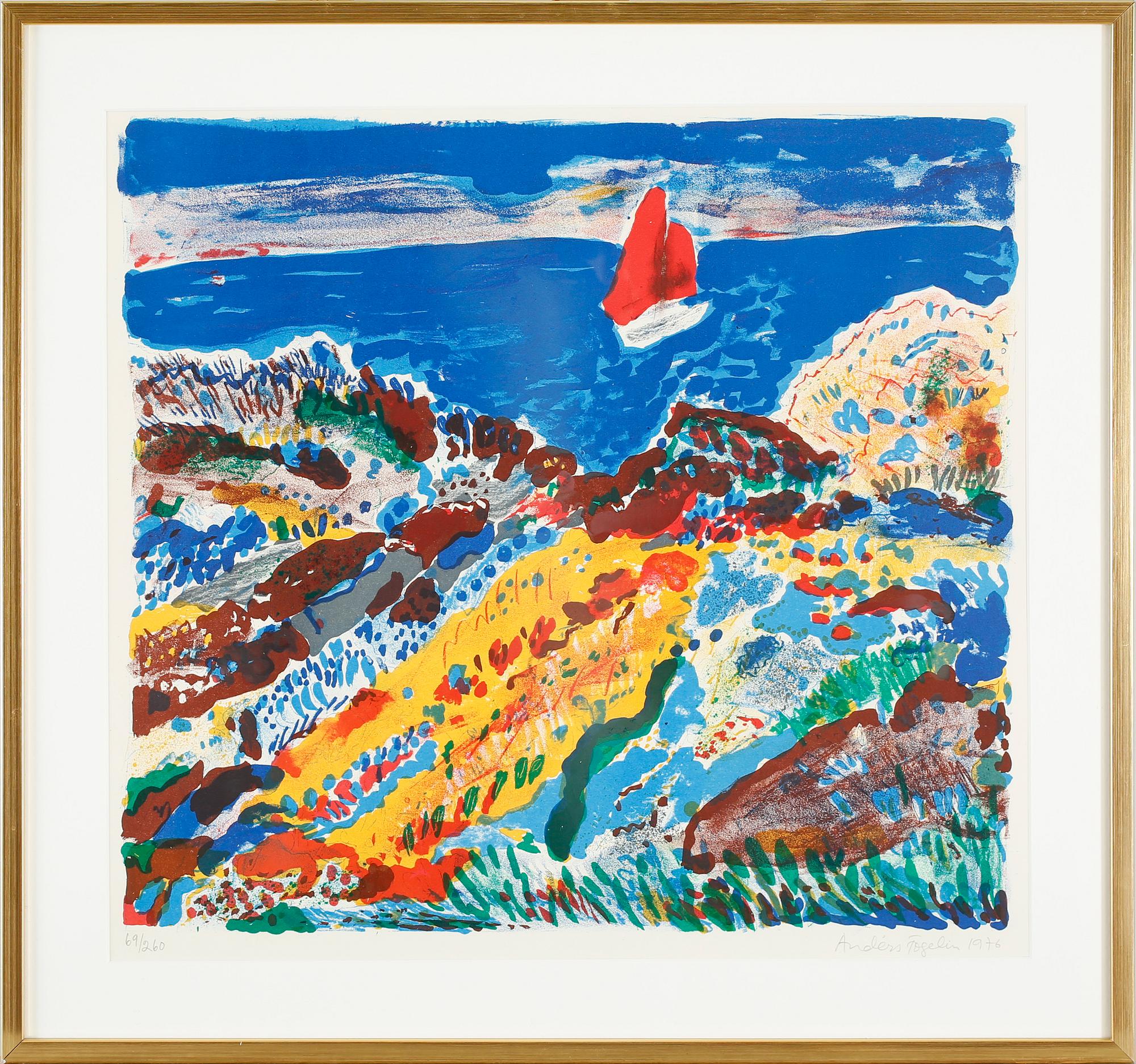 ANDERS FOGELIN, färglitografi, daterad 1976, signerad och numrerad 69/260.