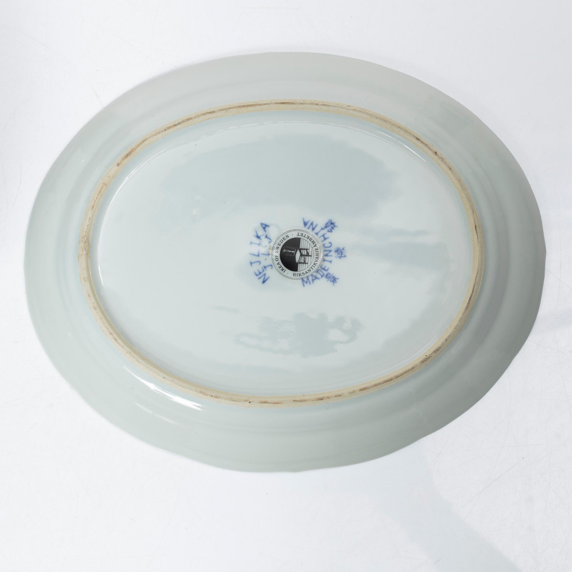 Tureen with lid and platter, porcelain, "Clove", IKEA's 18th-century series, 1990s.