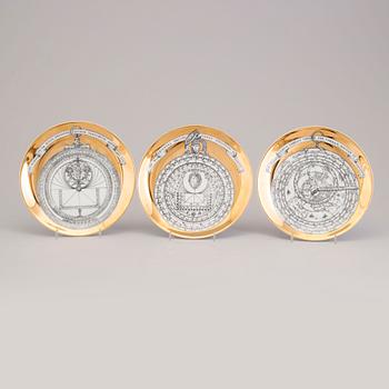 PIERO FORNASETTI, 6 bowls and 6 small plates "Astrolabio".