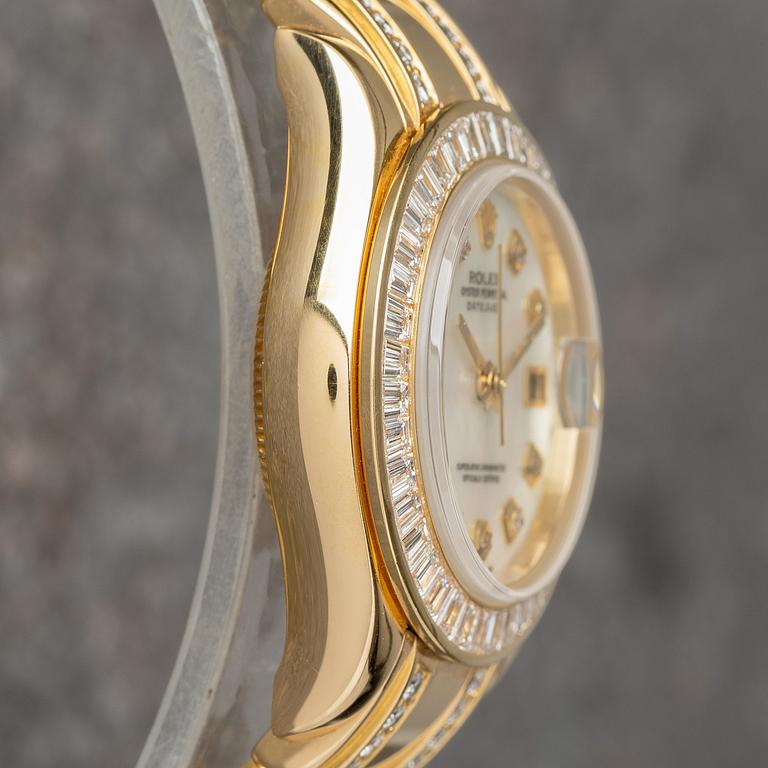 Rolex, Datejust, Pearlmaster, "Baguette Bezel", "Diamond-Set Bracelet", "MOP Dial", ca 1995.