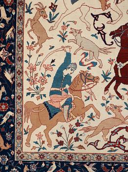 MATTA, semiantik Isfahan, Seirafian, ca 169 x 108 cm (samt ett slätvävt parti på båda kortsidorna).