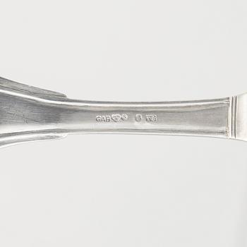 A Swedish silver 12-piece cutlery, mark of Isak Trybom, Stockholm (active 1763-1783). Rococo.