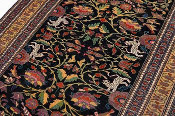 An antique pictoral, probably Luri, rug, south-west Persia, c. 193 x 134 cm.