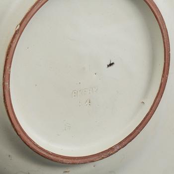 FRUKTFAT samt ASSIETTER 5 st, Uppsala Ekeby, 1940-50-tal.