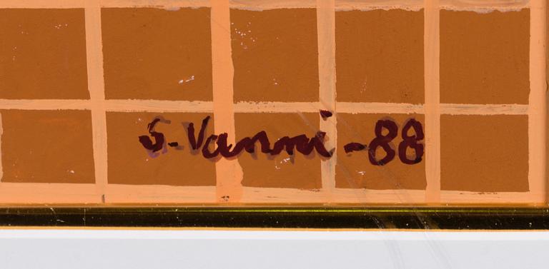 SAM VANNI, gouache, signed and dated -88.
