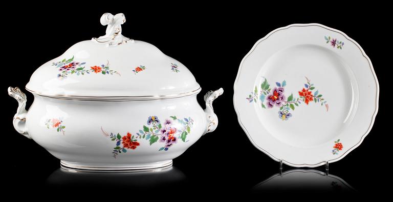 MATSERVIS, 20 delar, porslin, Meissen. 1900-tal.
