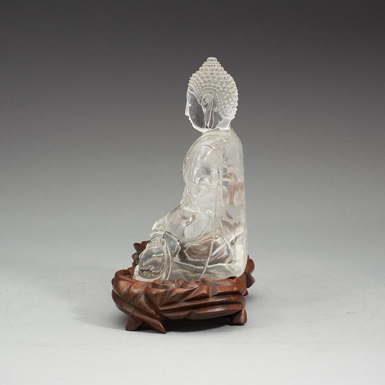 BUDDHA, bergkristall. Qingdynastin (1644-1912).