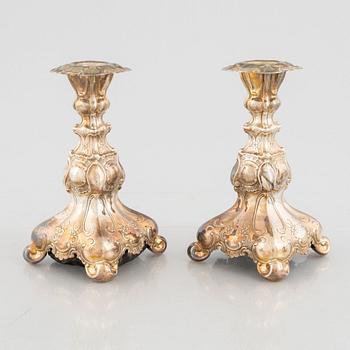 Ljusstakar, två par, silver, bl.a GAB, Stockholm, 1961.