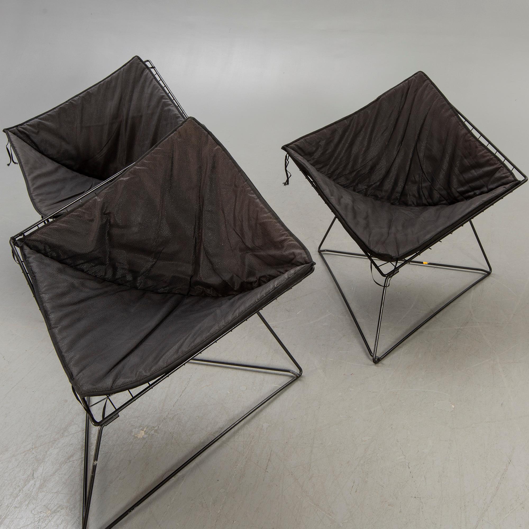 A set of three Niels Gammelgaard Oti easy chairs for IKEA 1970/80s.