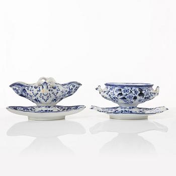A 42 piece earthenware dinner service, 'Flora', Creil Montereau, France, late 19th Century.