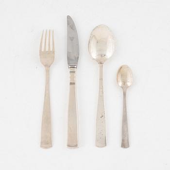 Jacob Ängman, a 47-piece silver cutlery, model 'Rosenholm' mark of GAB, Stockholm, including 1964.