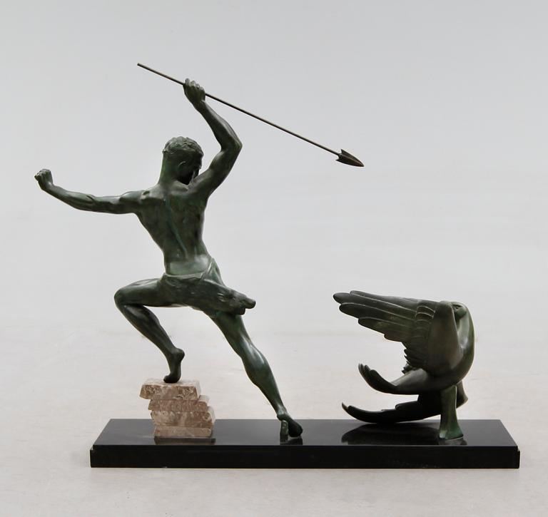 SKULPTUR, brons, 1930-/40-tal, signerad J de Roncourt.