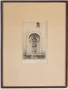 LOUIS SPARRE, Etching, signed 12/20.