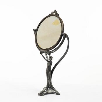 Württembergische Metallwarenfabrik (WMF), an Art Nouveau table mirror, early 20th century.