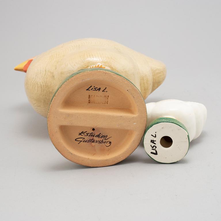 Lisa Larson, two stoneware figurines, K-studion, Gustavsberg.