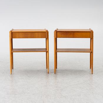 Bedside tables, a pair, AB Carlström & Co Furniture Factory, 1950s/60s.