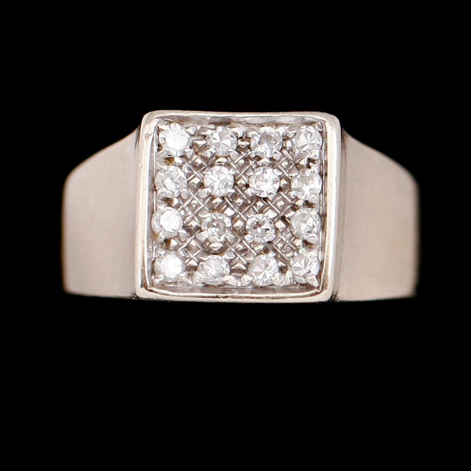 RING, 18 k vitguld, MGAB, briljantslipade diamanter.