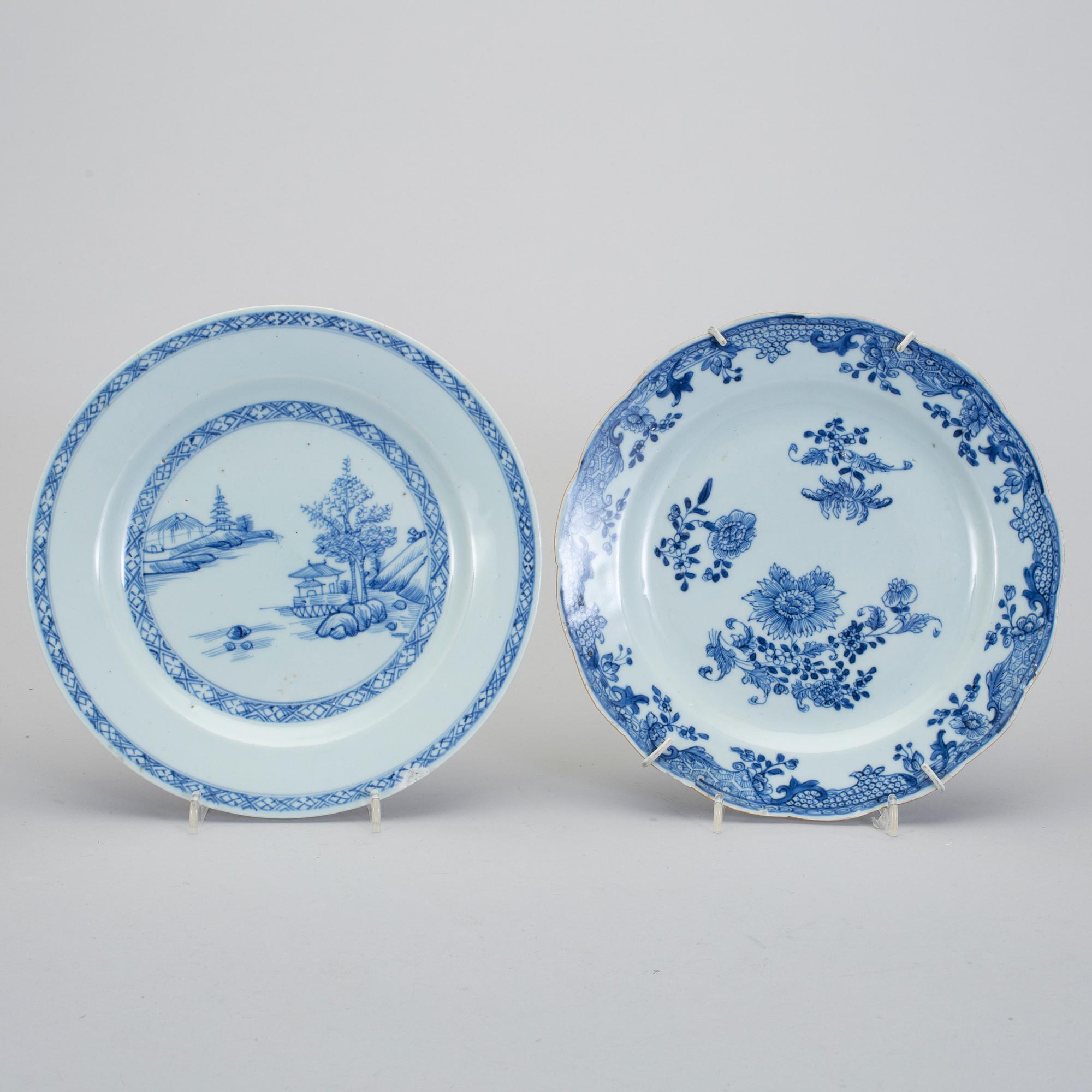 TALLRIKAR, 7 st, porslin, Kina, 1700-tal.