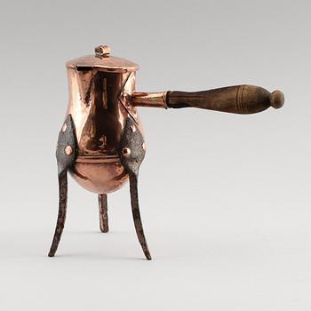 CHOKLADKANNA, koppar, 1700-/1800-tal.